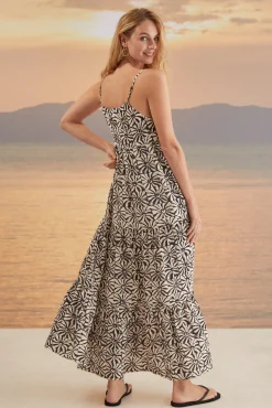 Women'secret Vestido Largo Geometrico Estampado New