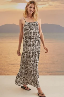 Women'secret Vestido Largo Geometrico Estampado New