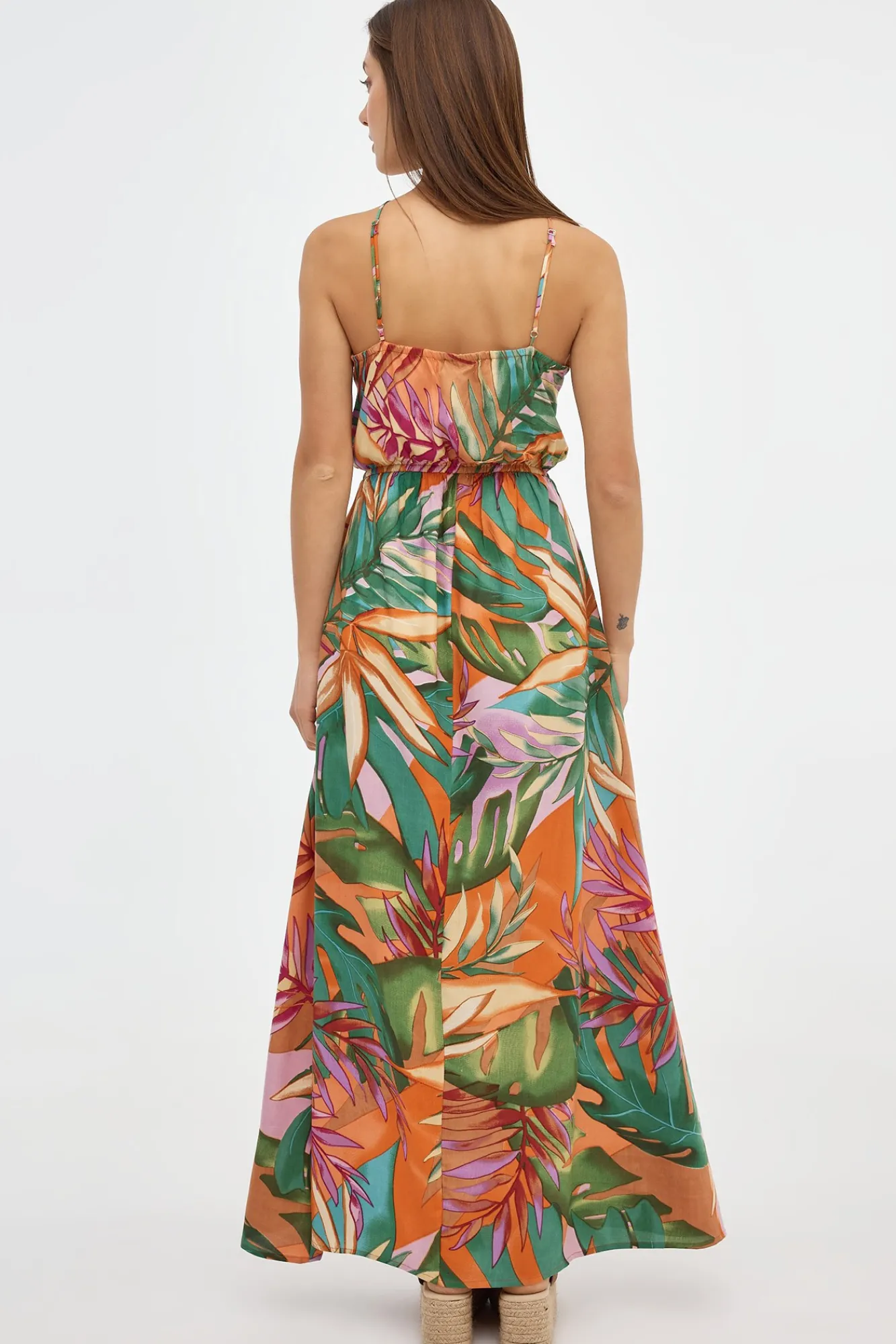 Inside Vestido Largo Halter Print Multicolor Discount