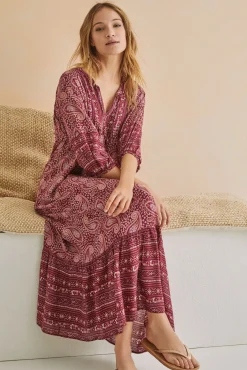 Women'secret Vestido Largo Hindu Estampado Hot