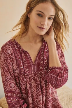 Women'secret Vestido Largo Hindu Estampado Hot