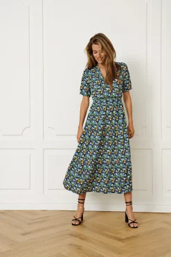 JDY Vestido Largo Manga Corta Negro Sale