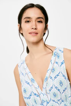 * Vestido Largo Paneles Estampado Amarillo Clearance