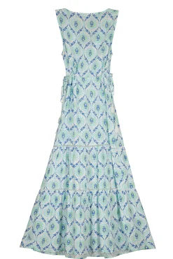 * Vestido Largo Paneles Estampado Amarillo Clearance