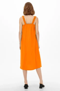 Only Vestido Largo Sin Mangas Naranja Discount