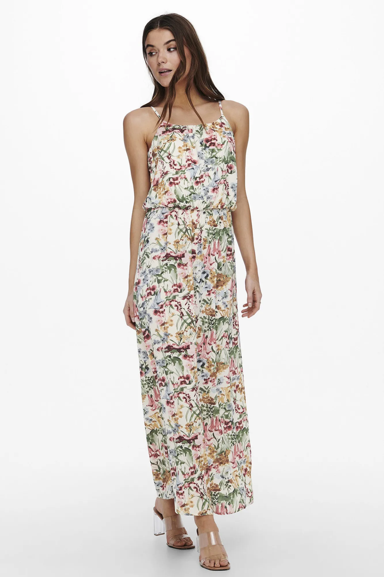 Only Vestido Largo Tirantes Blanco Online