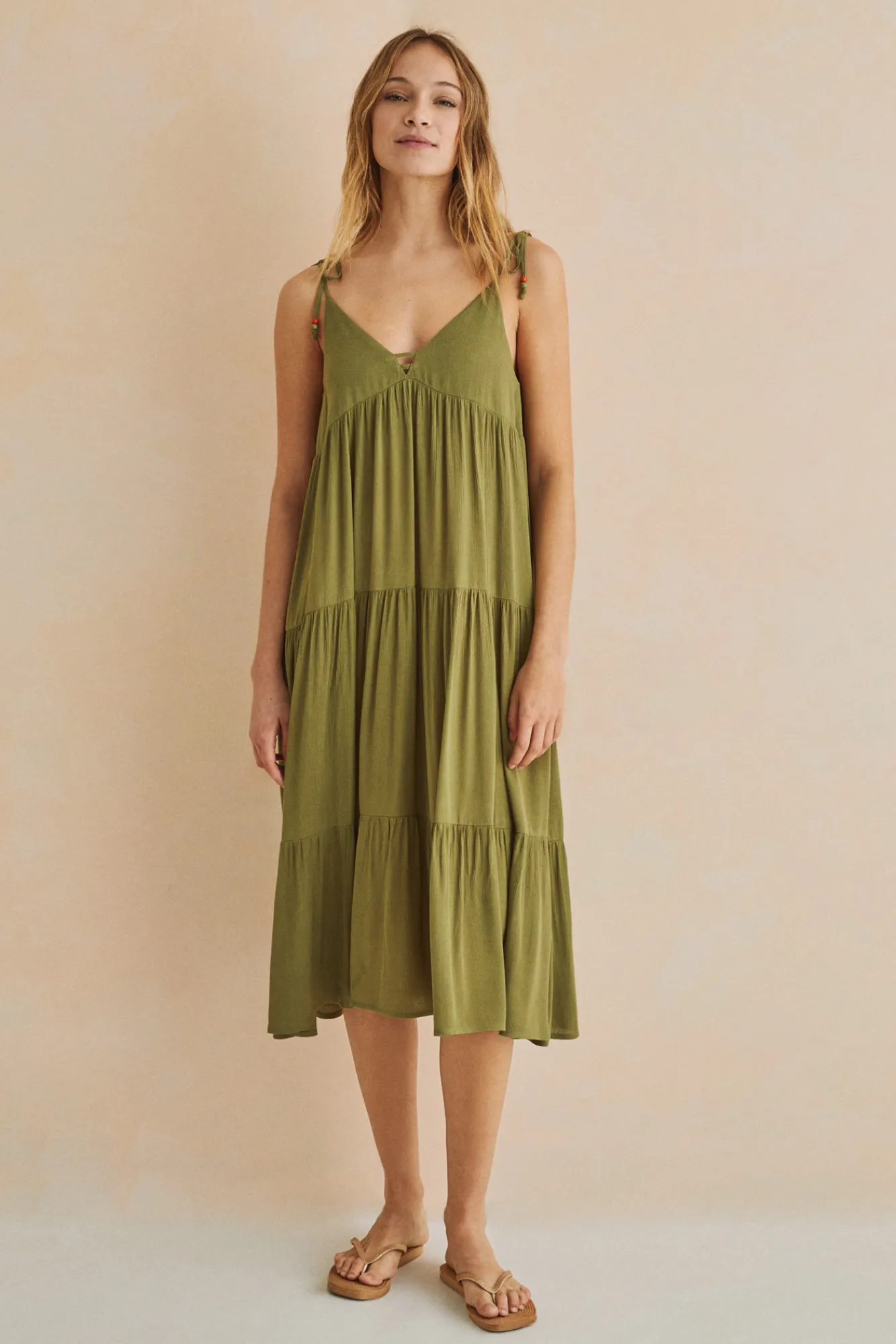 Women'secret Vestido Largo Tirantes Verde Outlet