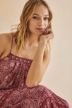 Women'secret Vestido Largo Tirantes Hindu Estampado Sale