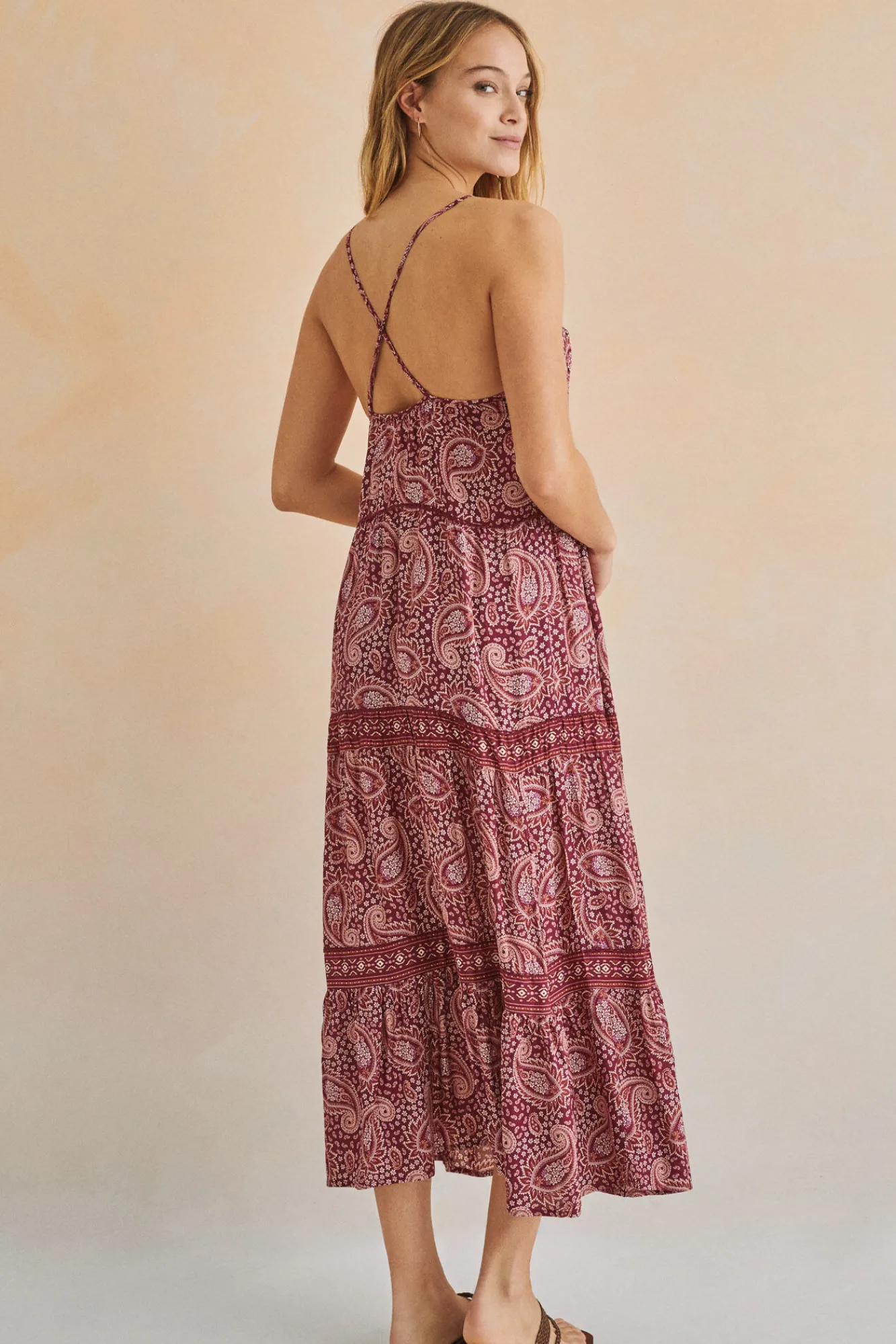 Women'secret Vestido Largo Tirantes Hindu Estampado Sale