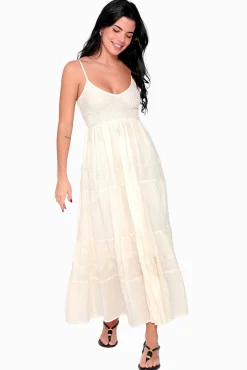 Brave Soul Vestido Listo De Tirantes Bordado Blanco Hot
