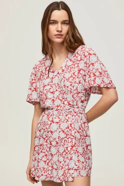 Pepe Jeans Vestido Manga Corta Con Estampado. Multicolor Hot