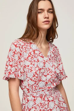 Pepe Jeans Vestido Manga Corta Con Estampado. Multicolor Hot