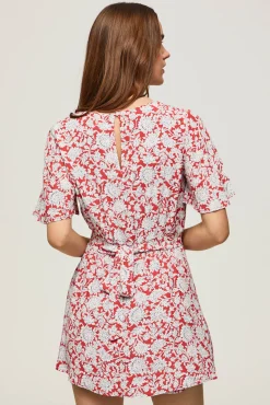 Pepe Jeans Vestido Manga Corta Con Estampado. Multicolor Hot