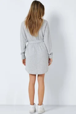 Noisy May Vestido Manga Larga Gris Claro