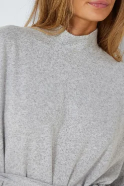 Noisy May Vestido Manga Larga Gris Claro