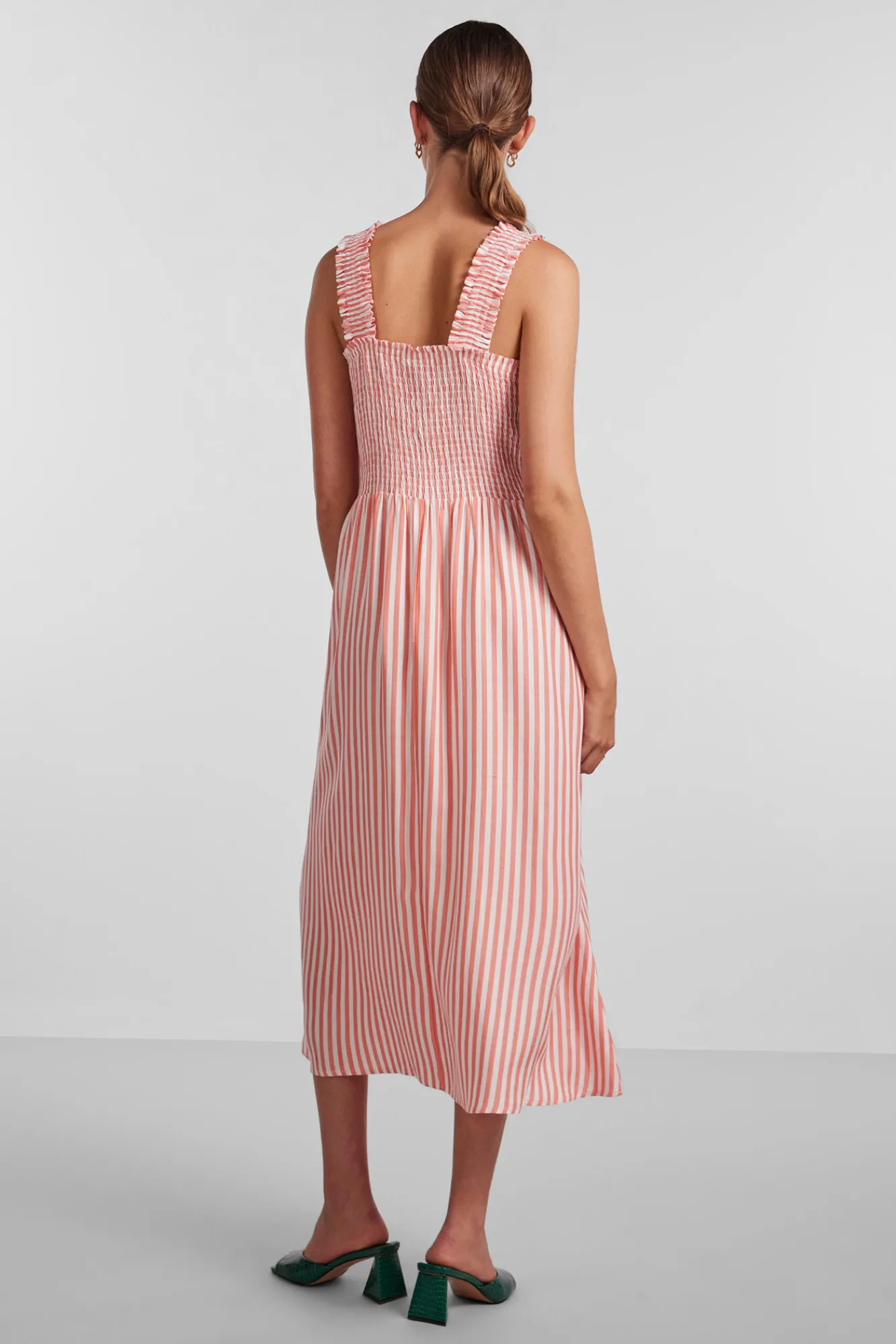 Pieces Vestido Midi Naranja Best