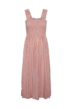 Pieces Vestido Midi Naranja Best