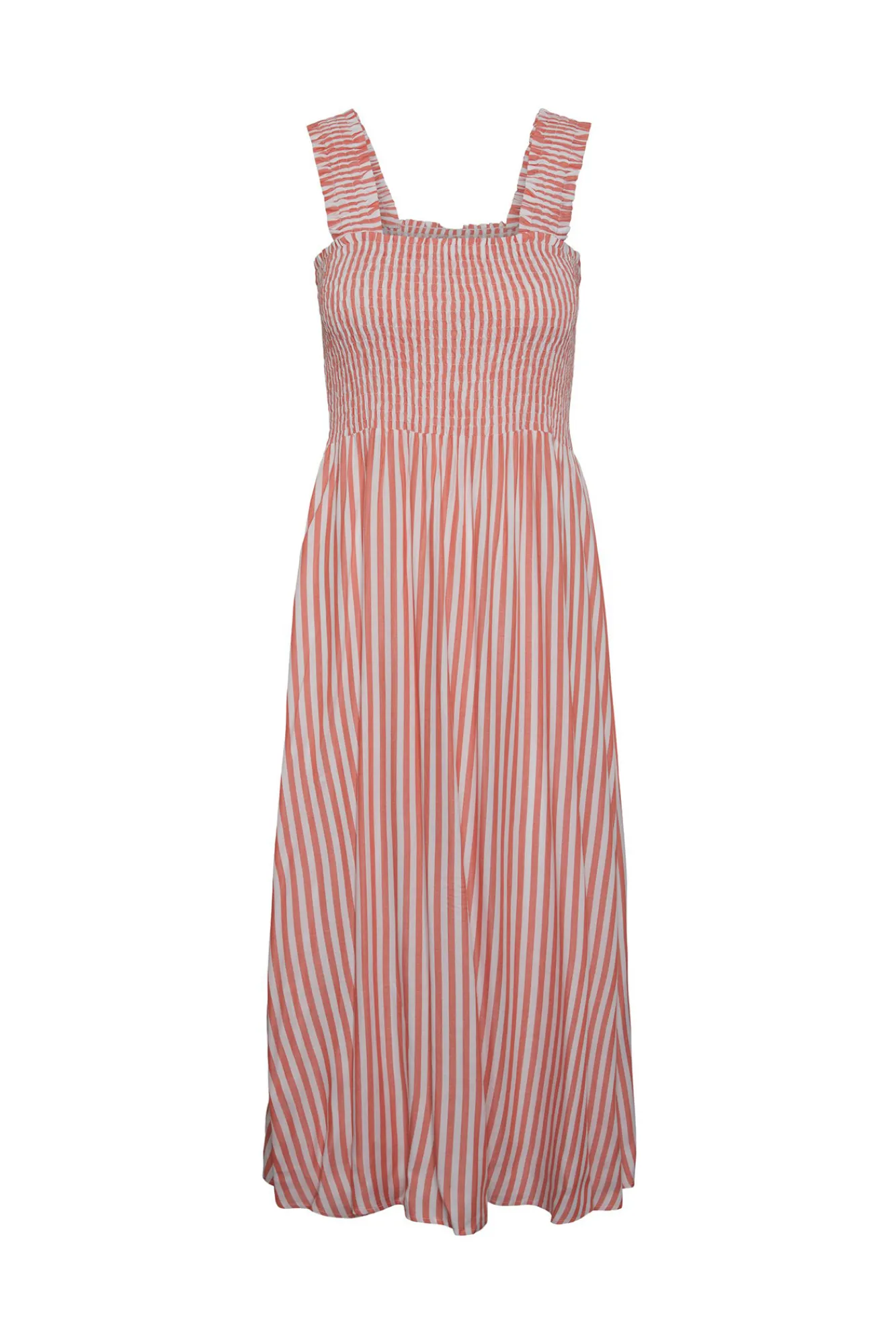 Pieces Vestido Midi Naranja Best