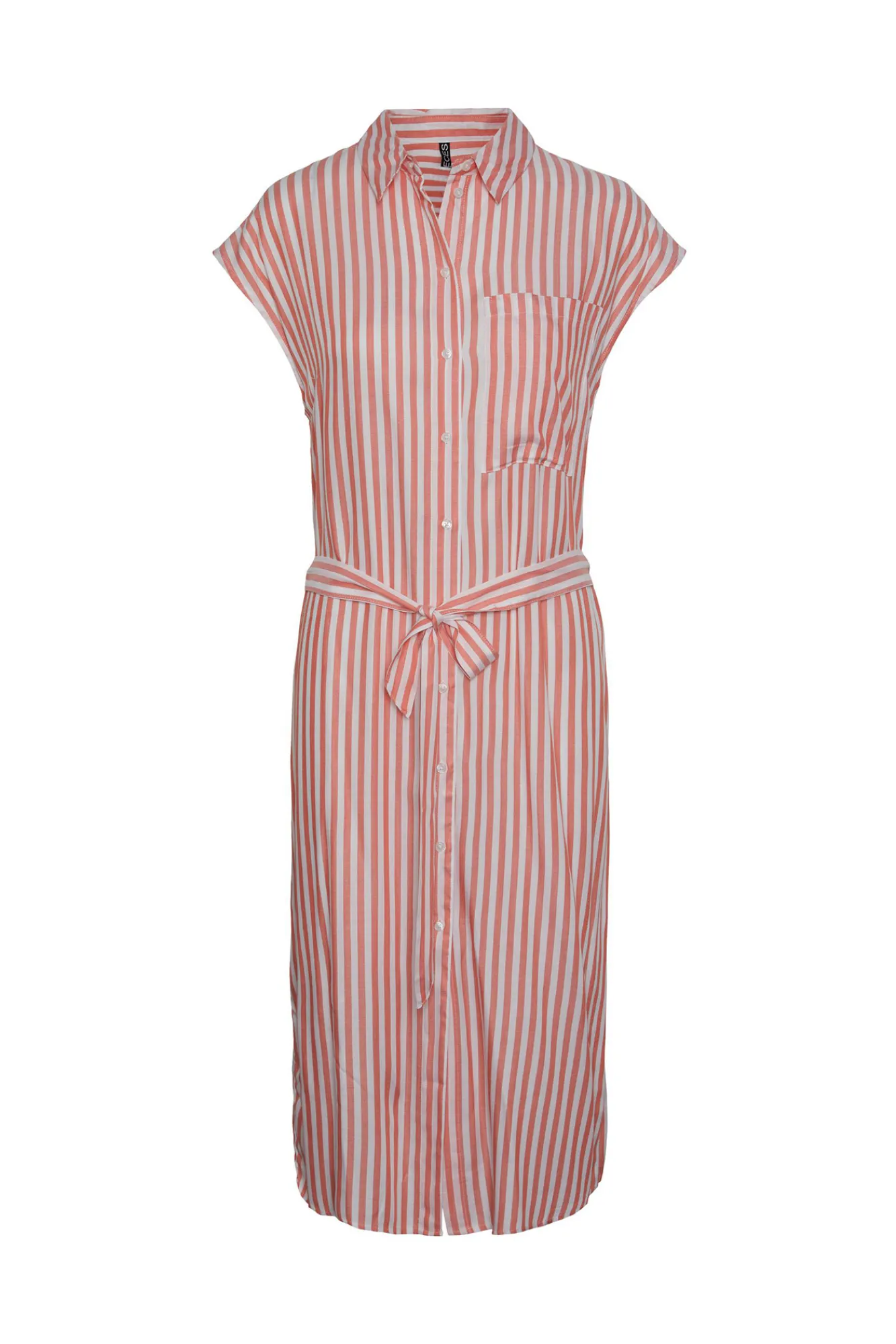 Pieces Vestido Midi Naranja New