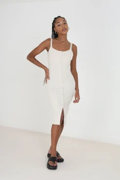 Brave Soul Vestido Midi Ajustado De Tirantantes Marron Hot