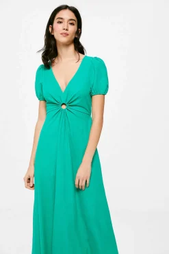 * Vestido Midi Arandela Verde Outlet