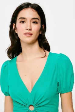 * Vestido Midi Arandela Verde Outlet