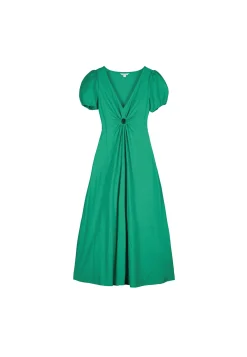 * Vestido Midi Arandela Verde Outlet