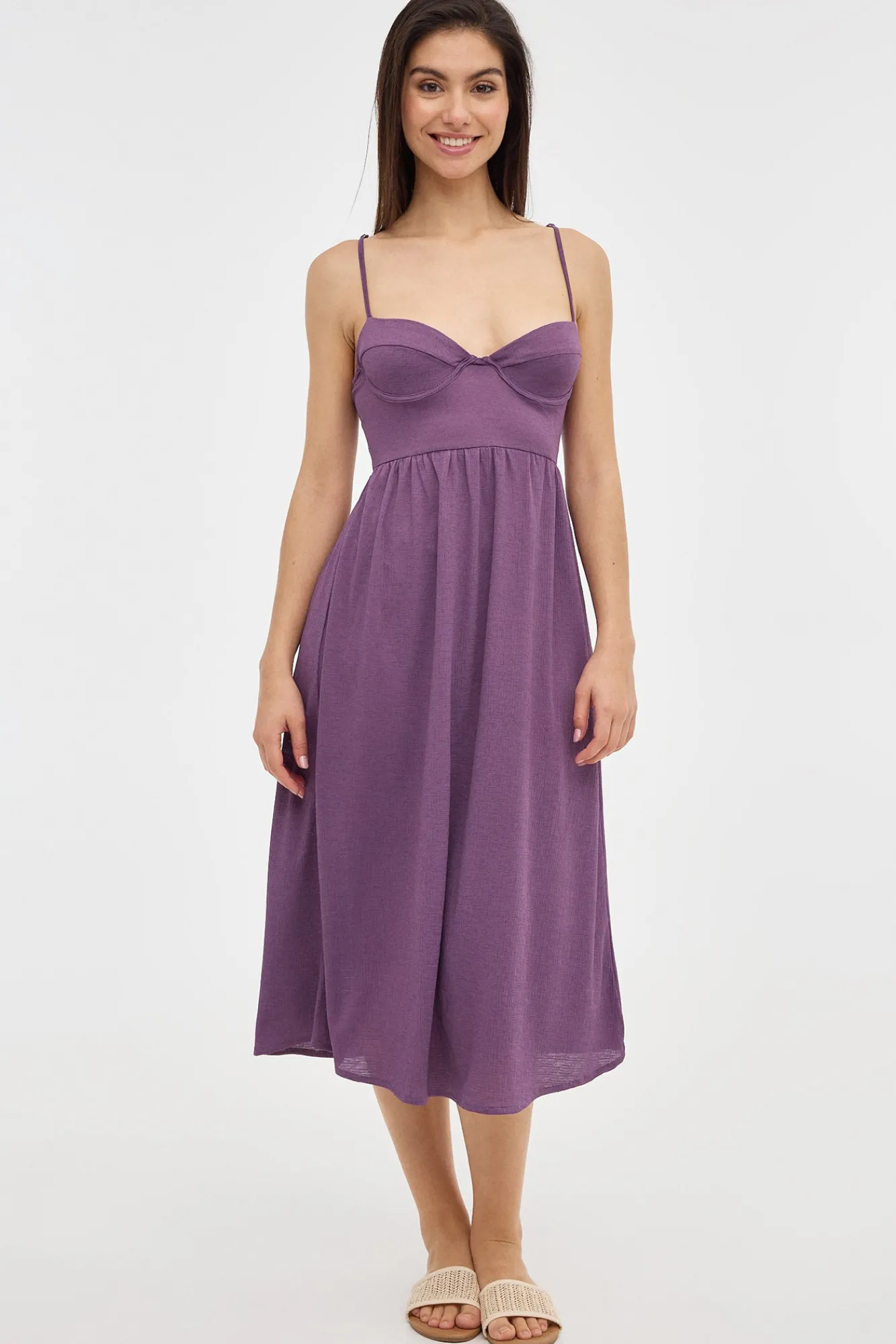 Inside Vestido Midi Aros Corset Morado