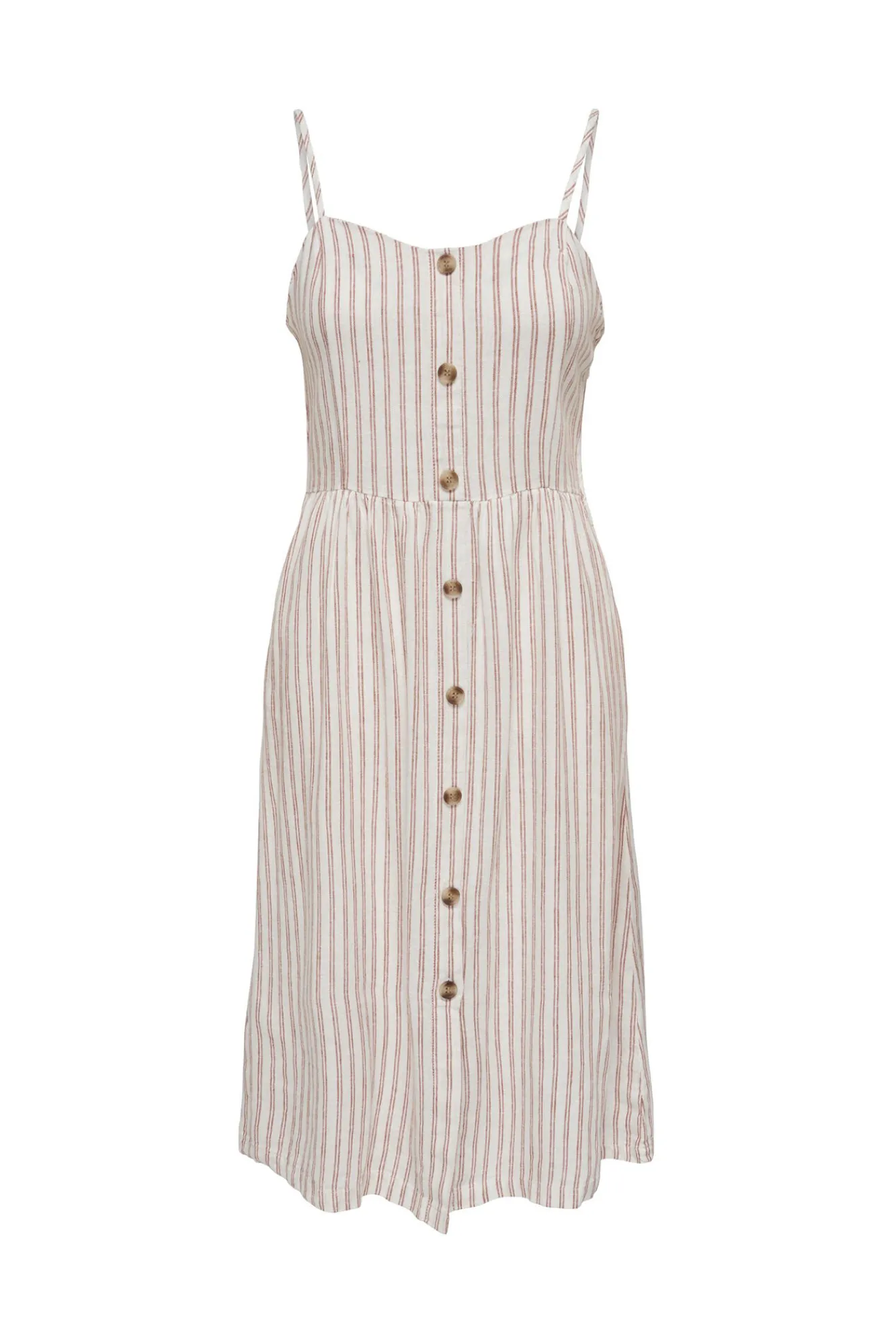 Only Vestido Midi Botones Blanco Hot