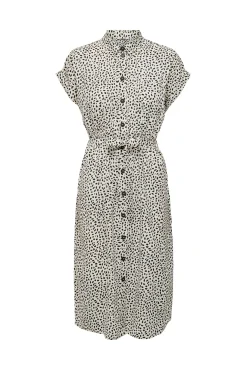 Only Vestido Midi Camisero Blanco Clearance