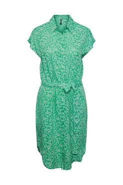 Pieces Vestido Midi Camisero. Verde Best