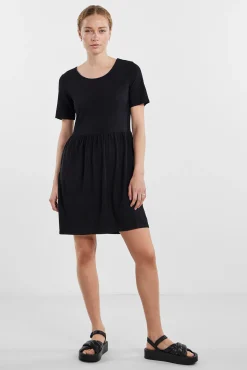 Pieces Vestido Midi Camisero. Negro Sale