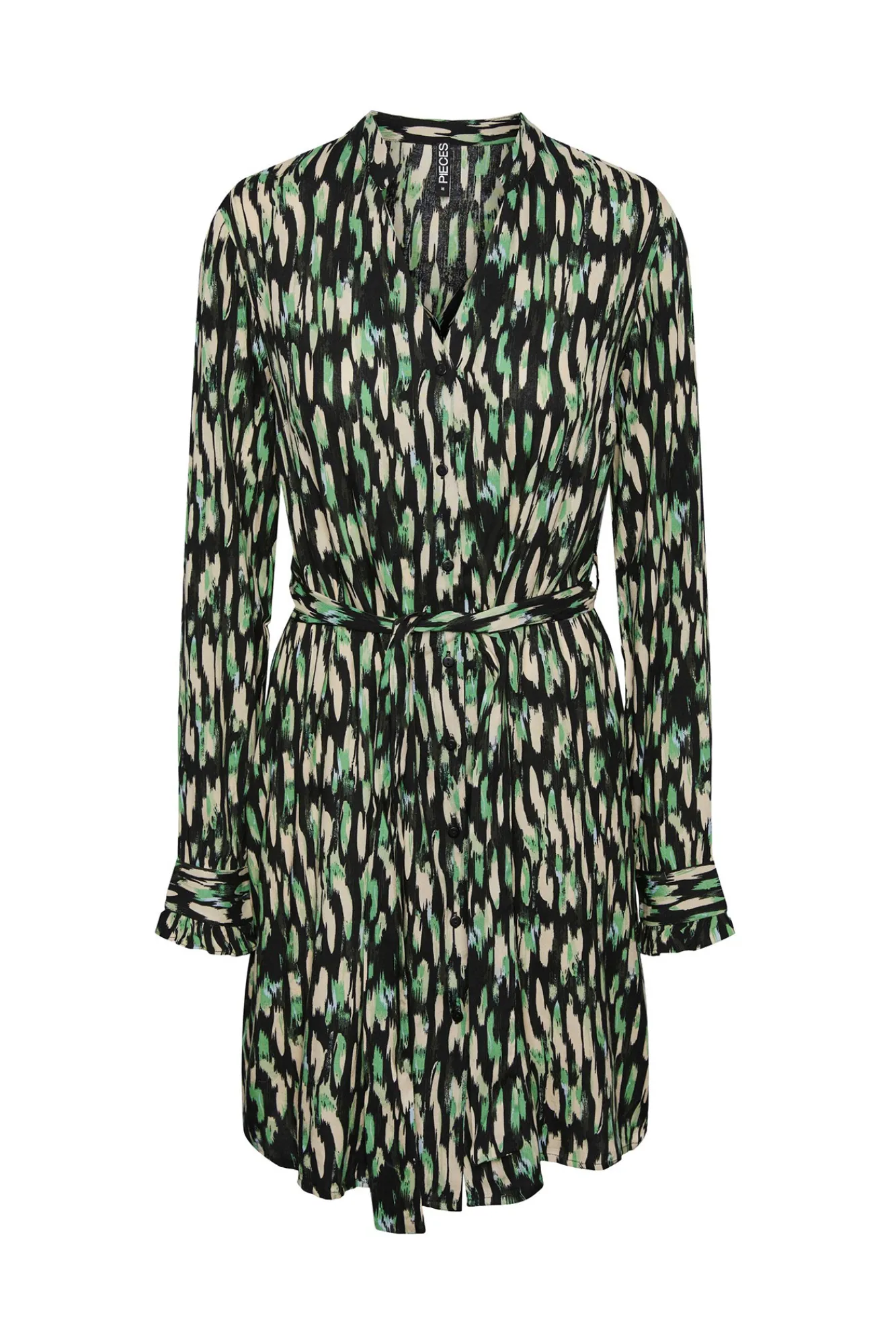 Pieces Vestido Midi Camisero Negro Sale