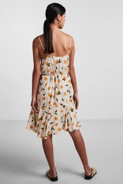 Pieces Vestido Midi Camisero De Tirantes. Gris Medio New
