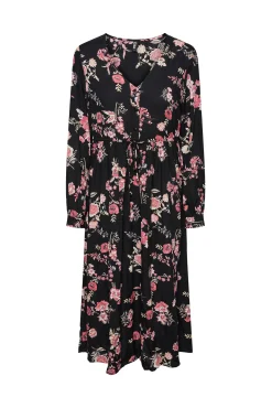 Pieces Vestido Midi Con Estampado Floral Morado Best