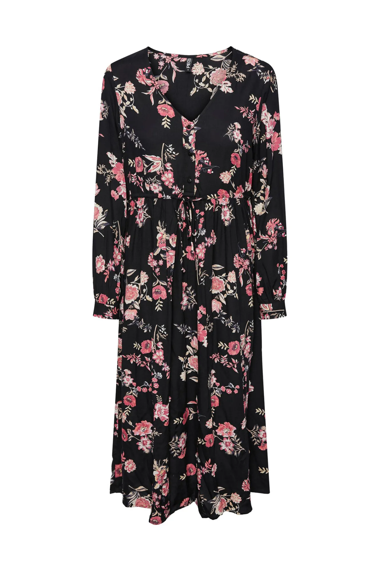Pieces Vestido Midi Con Estampado Floral Morado Best