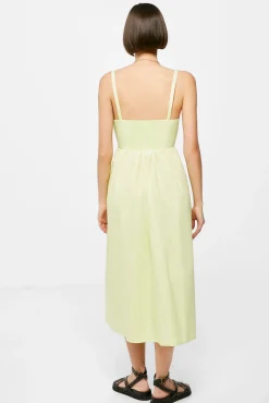 * Vestido Midi Corse Popelin Estampado Verde Discount