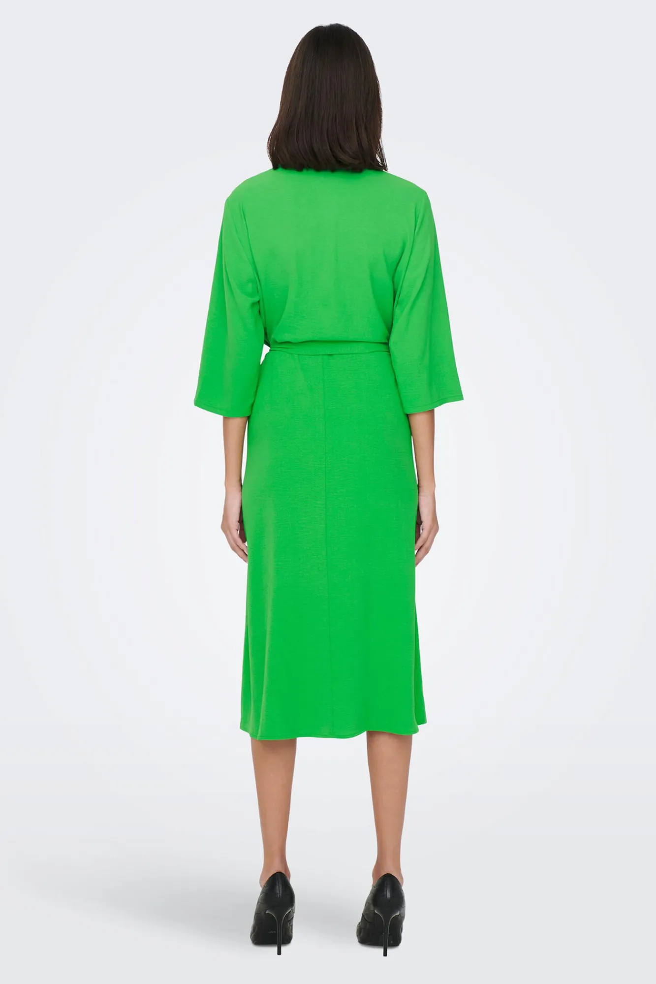 JDY Vestido Midi Cruzado Verde Hot