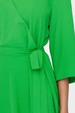 JDY Vestido Midi Cruzado Verde Hot