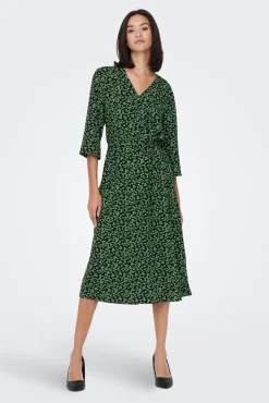 JDY Vestido Midi Cruzado Negro Outlet