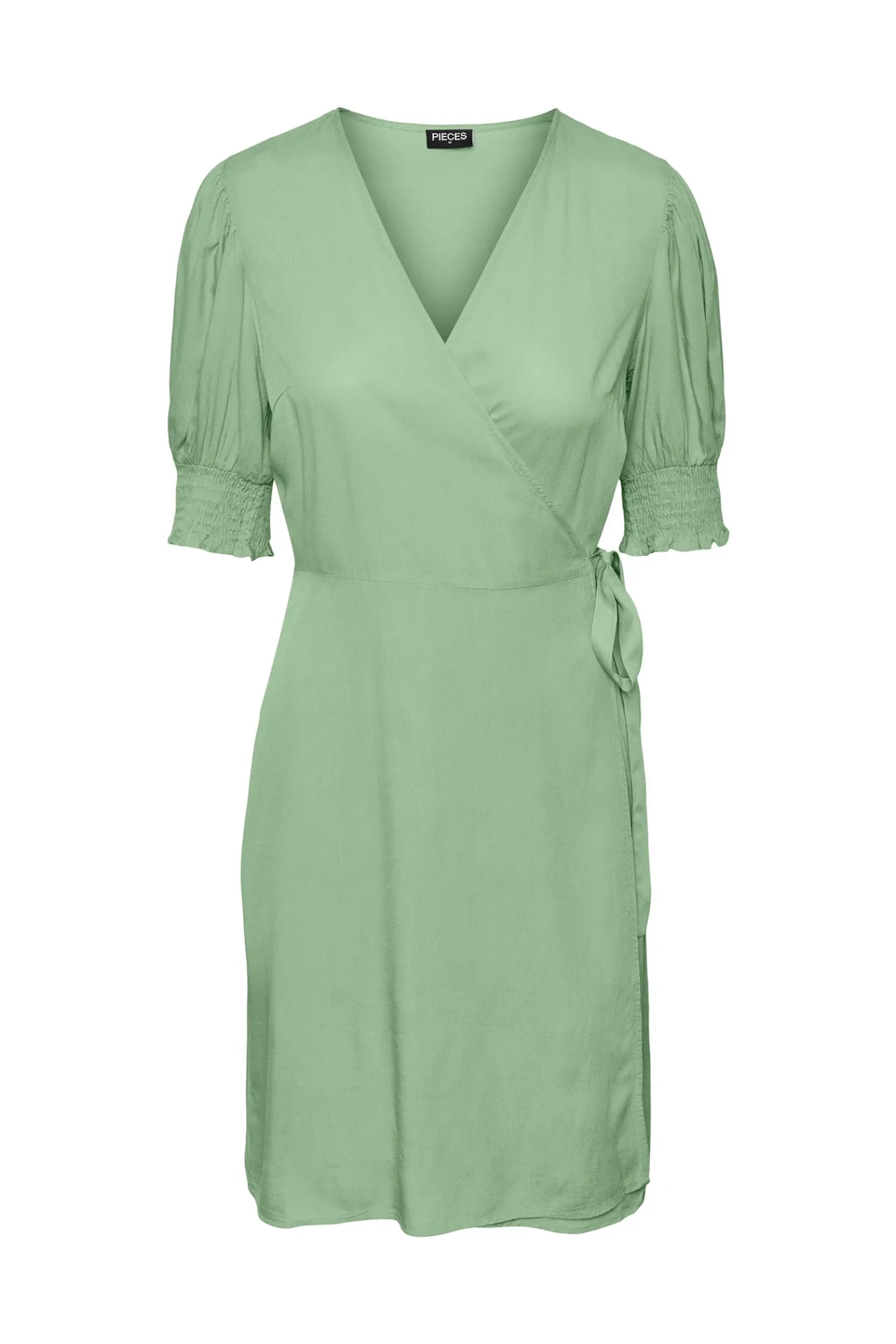 Pieces Vestido Midi De Manga Corta. Verde Sale