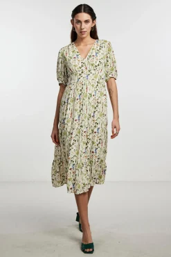 Pieces Vestido Midi De Mujer. Marron Medio New