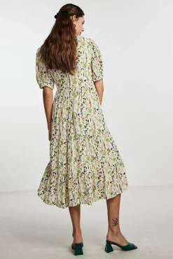 Pieces Vestido Midi De Mujer. Marron Medio New