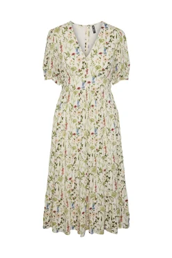 Pieces Vestido Midi De Mujer. Marron Medio New