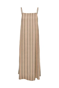 Pieces Vestido Midi De Mujer Marron Medio New