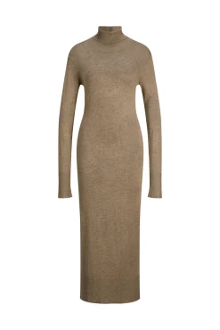 Jack & Jones Vestido Midi De Punto Marron Medio