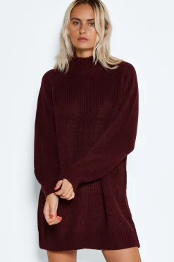 Noisy May Vestido Midi De Punto Morado Discount