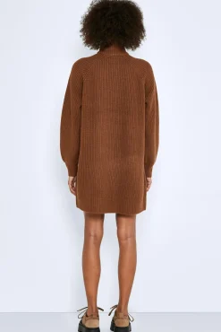Noisy May Vestido Midi De Punto Marron Medio