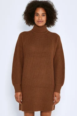 Noisy May Vestido Midi De Punto Marron Medio