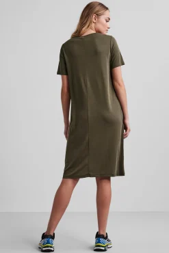 Pieces Vestido Midi De Tencel Verde Discount